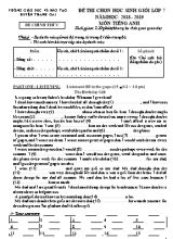 Đề thi học sinh giỏi môn Tiếng Anh Lớp 7 - Năm học 2018-2019 - Phòng giáo dục và đào tạo huyện Thanh Oai